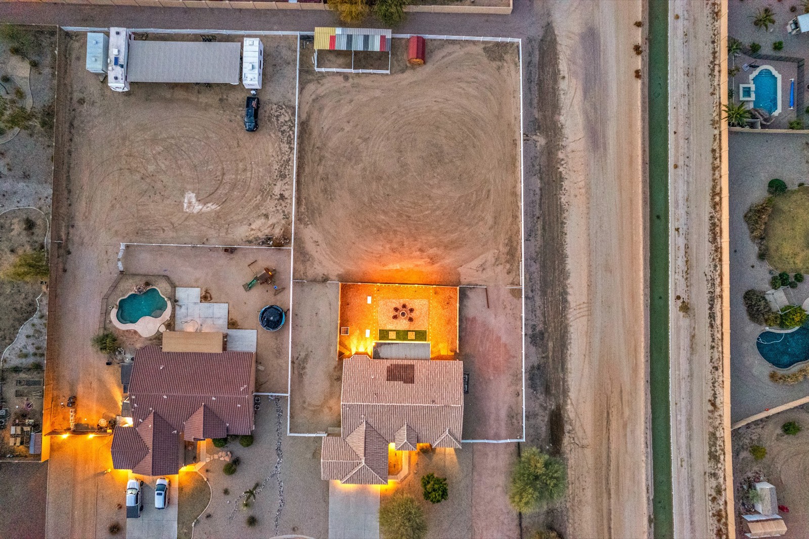 Drone overhead property shot
